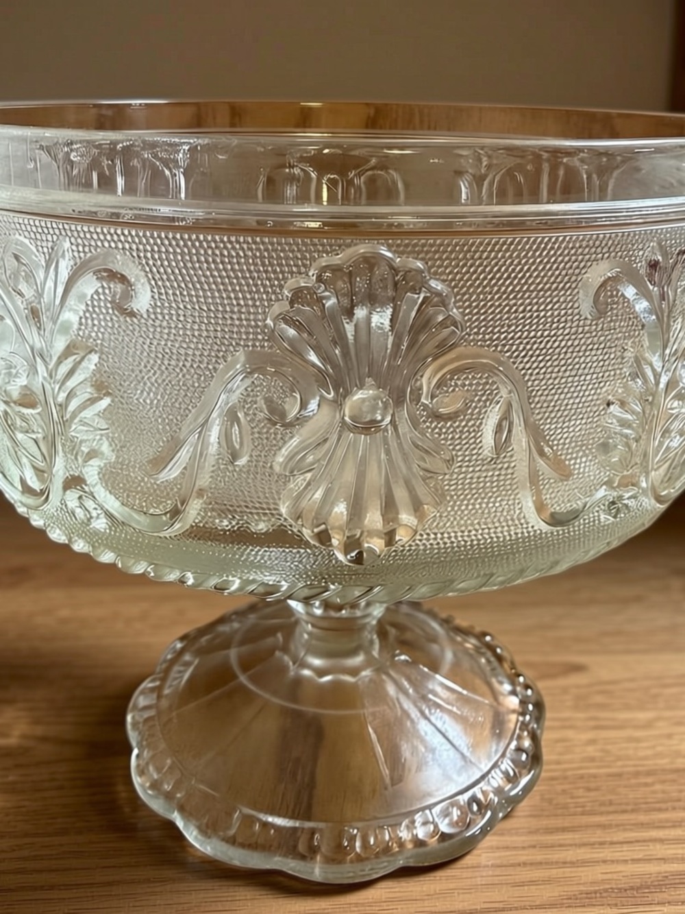 Indiana Glass Company VTG Pressed Glass Pedestal Bowl Vase Compote Candy Dish*